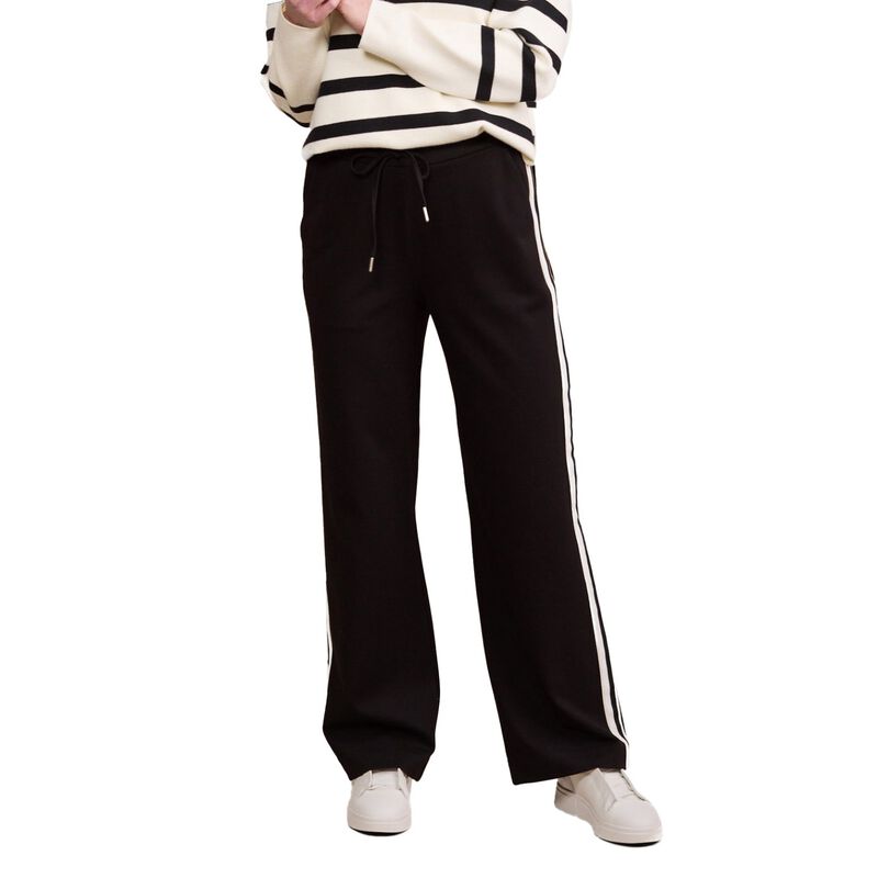 Vassalli Wide Leg Full Length Pant With Side Stripe Panel image number 0